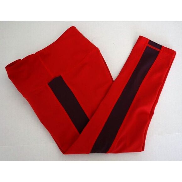 Zyia Active Women's Sz S (4) Red/Purple Stripe Capri Workout Leggings - Picture 5 of 6